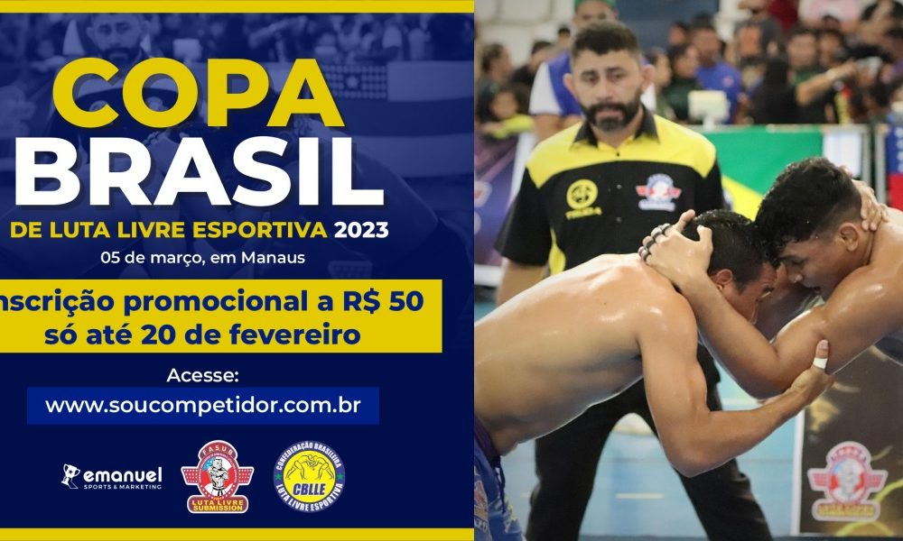 Inscrições promocionais para Copa Brasil de Luta Livre Esportiva só até  hoje (20/02)